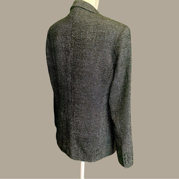 Alfani Black & White 100% Silk Tweed Button-Up Professional Work Blazer Size 8 - Picture 8 of 15